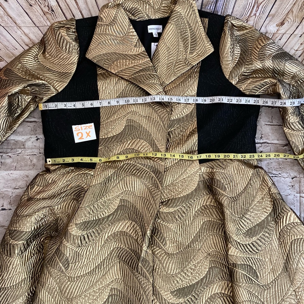 NWT ,Making The Cut , metallic,gold jaguar, midi, jacket,/XL wrap Size XX… - Picture 10 of 16